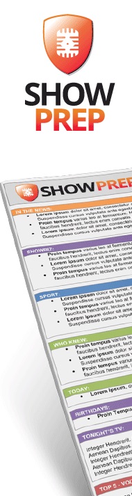 Logo and example of ShowPrep