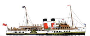 PS Waverley on a white background